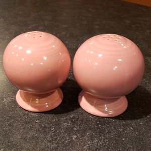 One pair Fiesta Retired Rose salt and pepper shakers